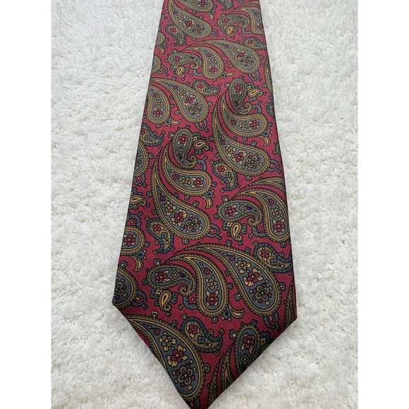 Stafford Other - Stafford Tie Necktie Mens Burgundy Excellent Silk Paisley Woven Made in USA